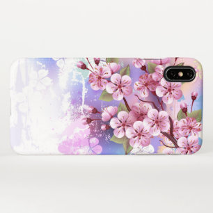 Capa Para iPhone Sakura rosa no fundo da pintura