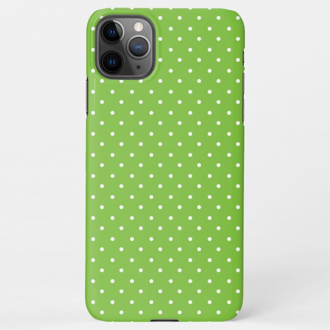 Capa Para iPhone Seamless  bright lime polka dot pattern  (Verso)