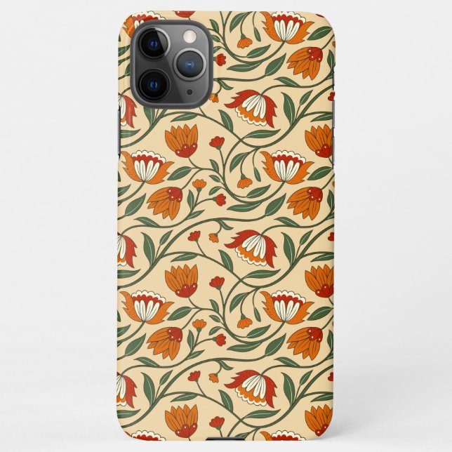 Capa Para iPhone Seamless floral pattern in beige background (Verso)