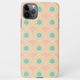 Capa Para iPhone Seamless geometric pattern with teal pentagons