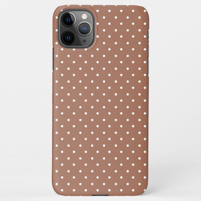 Capa Para iPhone Seamless medium brown polka dot  pattern (Verso)