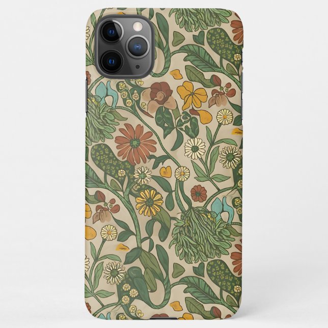 Capa Para iPhone Seamless vintage botanical pattern  (Verso)