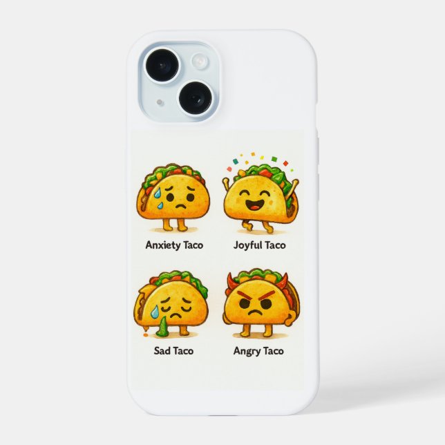 Capa para iPhone Sentimentos de Taco Engraçado Qua (Verso)