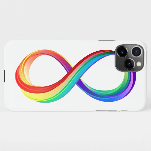 Capa Para iPhone Símbolo de Infinidade Arco-Íris em Camadas (Verso Horizontal)