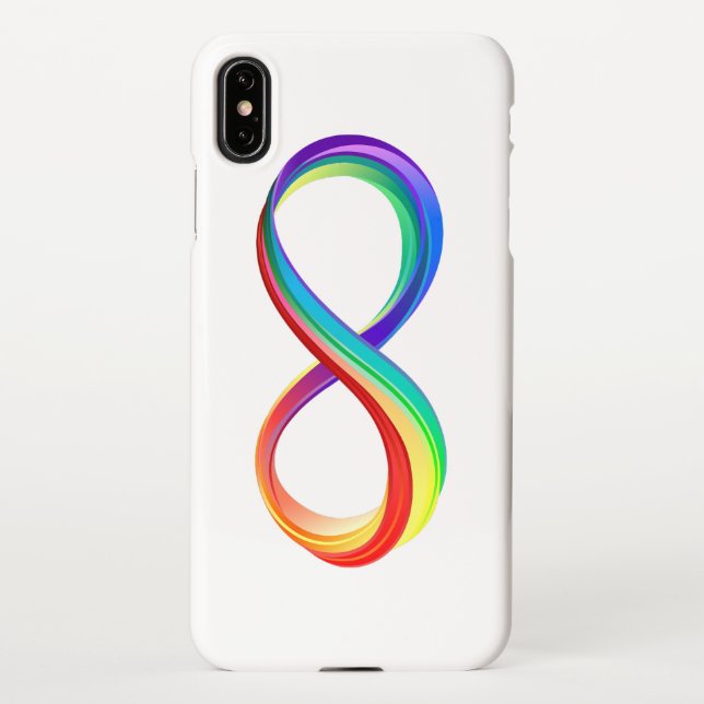 Capa Para iPhone Símbolo de Infinidade Arco-Íris em Camadas (Verso)