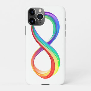Capa Para iPhone Símbolo de Infinidade Arco-Íris em Camadas