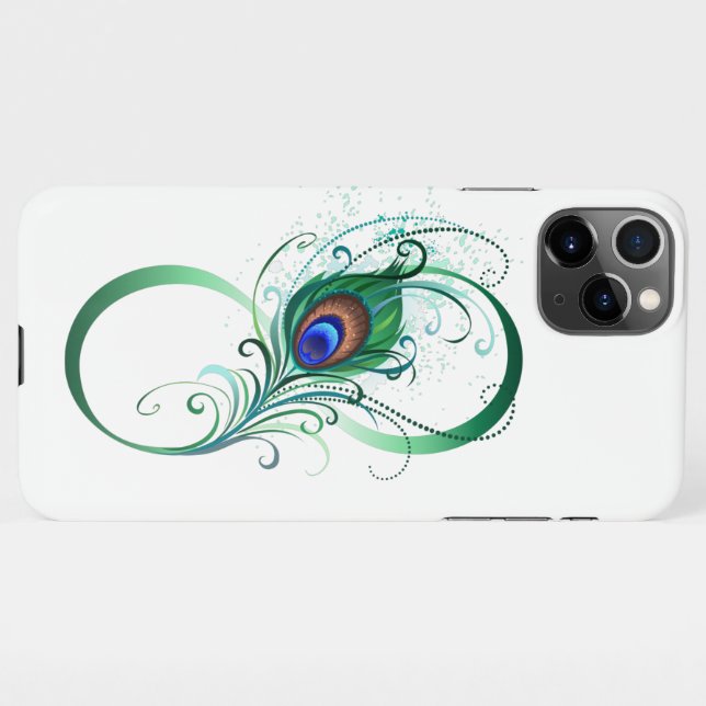 Capa Para iPhone Símbolo Infinito com Pavão (Verso Horizontal)