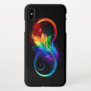 Capa Para iPhone Símbolo Infinito com Pena Arco-Íris