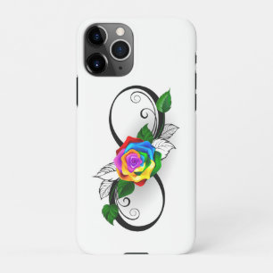 Capa Para iPhone Símbolo Infinito com Rosa do Arco-Íris