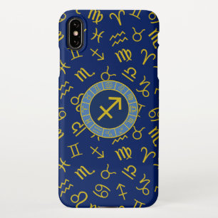 Capa Para iPhone Símbolos Zodiac+Astrologia Sagittarius Ptn Gld+Blu