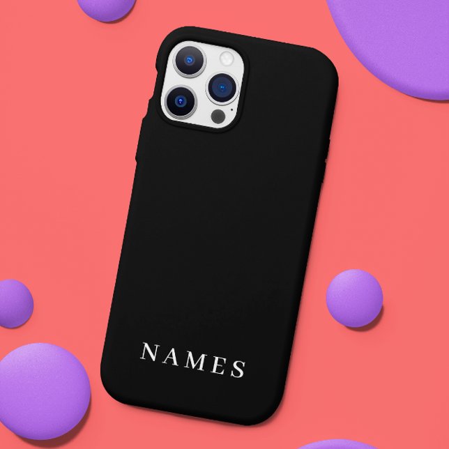 Capa Para iPhone Simples Preto Personalizado Adicionar Seu Nome Ele (Criador carregado)