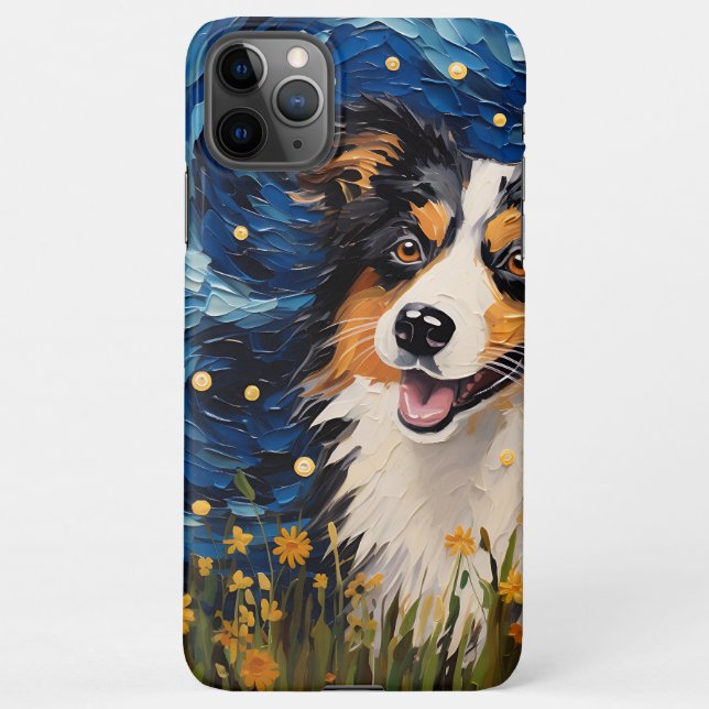 Capa Para iPhone Starry Night Canine Dreamscape - Van Gogh Inspirou (Verso)