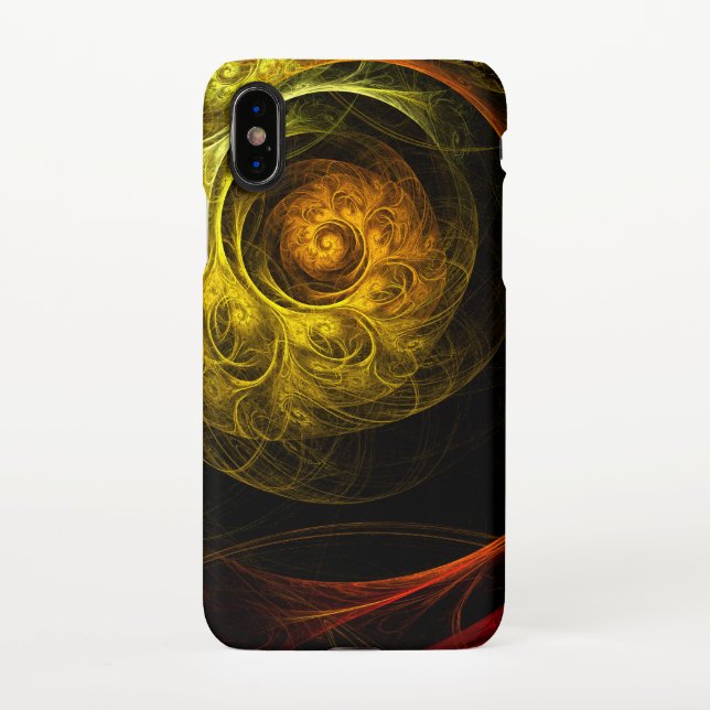 Capa Para iPhone Sunrise Floral Red Abstrato Art Matte (Verso)