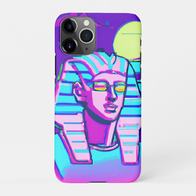 Capa Para iPhone Synthwave Pharaoh (Verso)