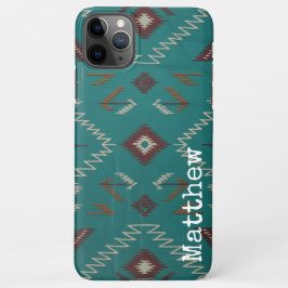 Capa Para iPhone Teal Navajo Tribal Geometric Pattern Phone Case