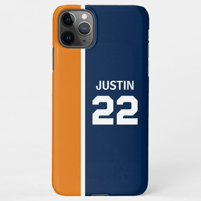 Capa Para iPhone Tema Esportivo Laranja e Azul (Verso)