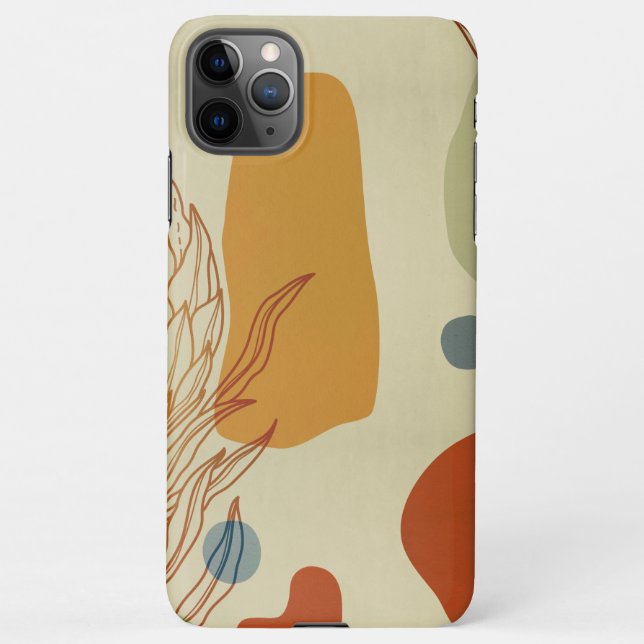 Capa Para iPhone Tendy Modern Line Abstrato Protea Botânica (Verso)