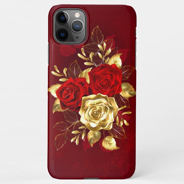 Capa Para iPhone Três Rosas de joalharia (Verso)