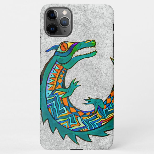 Capa Para iPhone Tribal Alligator Art (Verso)