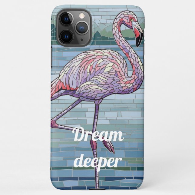 Capa Para iPhone Tropical Dreamer Pink Flamingo Mosaic Art (Verso)