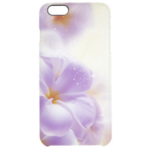 Capa Para iPhone 6 Plus Transparente Design Floral de Sono Púrpura e Branca