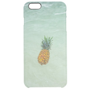 Capa Para iPhone 6 Plus Transparente Flutuação/abacaxi tropical do acento da praia