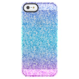 Capa Para iPhone SE/5/5s Transparente Glitter Colorido E Grelhas