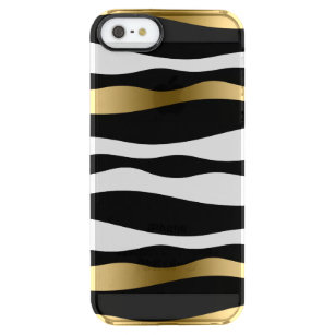 Capa Para iPhone SE/5/5s Transparente Padrão Moderno de Faixa de Zebra Negra e Branca