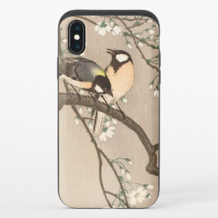 Capa Para iPhone X Pássaro asiático japonês (Chickadebird)
