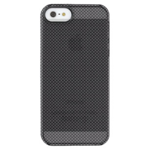 Capa Para iPhone SE/5/5s Transparente Polímero preto e cinzento da fibra do carbono