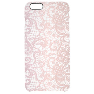 Capa Para iPhone 6 Plus Transparente Rosa cor-de-rosa Efeito Lugar Bonito Design