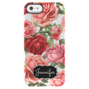 Capa Para iPhone SE/5/5s Permafrost® Rosas vermelhas cor-de-rosa com Elegante chic