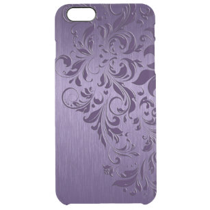 Capa Para iPhone 6 Plus Transparente Roxo Metálico Com Púrpura
