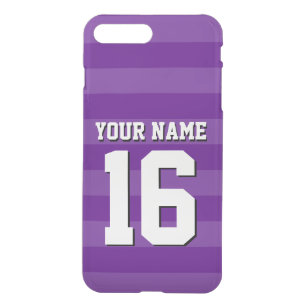Capa iPhone 8 Plus/7 Plus Shades de Purple Team Jersey Preppy Stripe