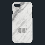 Capa Para iPhone, Uncommon Tendy White e Cinza Marble parecem personalizados<br><div class="desc">Adicione o seu nome a esta maleta de aparência de mármore clássico para o novo iPhone 7.</div>