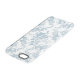 Capa Para iPhone, Uncommon Torno Floral Branco e Azul gravado Elegante (Topo)