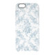 Capa Para iPhone, Uncommon Torno Floral Branco e Azul gravado Elegante (Verso)