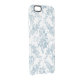 Capa Para iPhone, Uncommon Torno Floral Branco e Azul gravado Elegante (Verso/Direita)