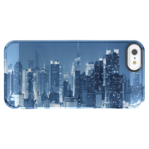 Capa Para iPhone SE/5/5s Transparente Visão Panorâmica Cênica do Skyline Noturno de Nova