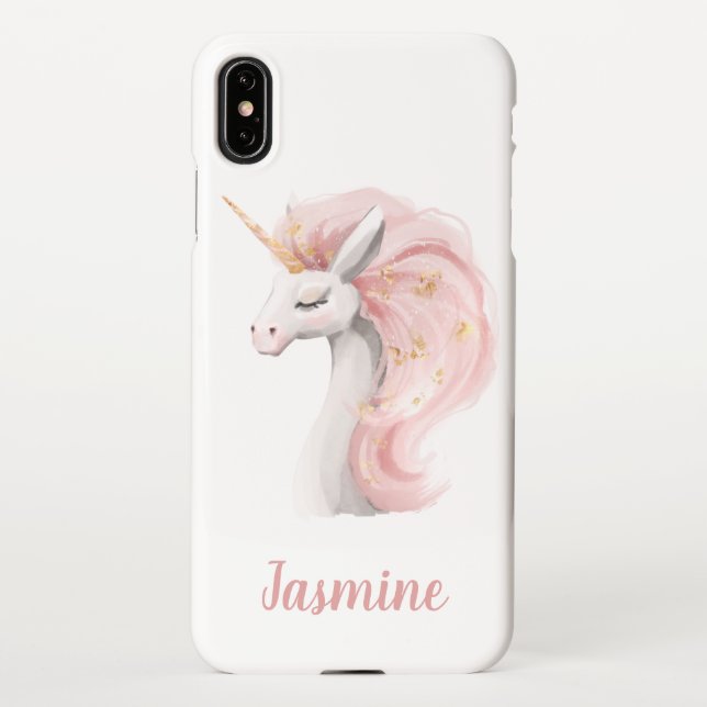 Capa Para iPhone Unicorn com seu nome (Verso)