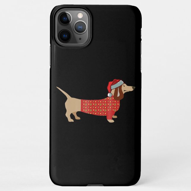 Capa Para iPhone Vinho De Natal, Dachshund Doxie, Cachorro (Verso)