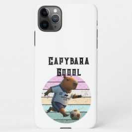 Capa Para iPhone White Retro Soccer Capybara iPhone 11 Pro Case