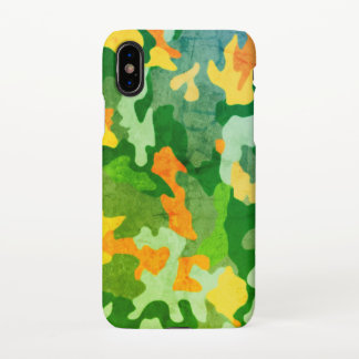 Capa Para iPhone XS Cor Verde Amarelo Laranja Brilhante