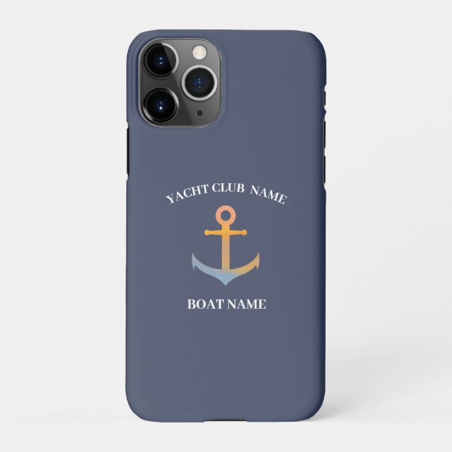 Capa Para iPhone Yacht clube de ancoragem azul marina welcom (Verso)