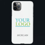 Capa Para iPhone Your Logo/Art/Photo, DIY Black Name on White<br><div class="desc">Personalize with your Name and Art or Photo in Black text on White background. Can also be used for your Company Logo and Name.</div>