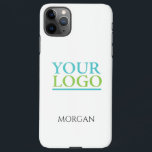 Capa Para iPhone Your Logo/Art/Photo, DIY Black Name on White<br><div class="desc">Personalize with your Name and Art or Photo in Black text on White background. Can also be used for your Company Logo and Name.</div>