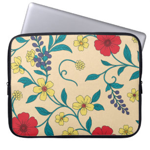 Capa para laptop Floral Vintage com Hibiscos