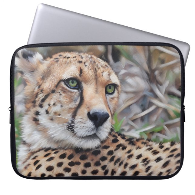 Capa para Laptop Natureza do Gato Guepardo (Frente)