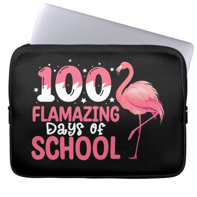 Capa Para Notebook 100 Dias Flamantes de Professor de Flamingo na Esc (Frente)