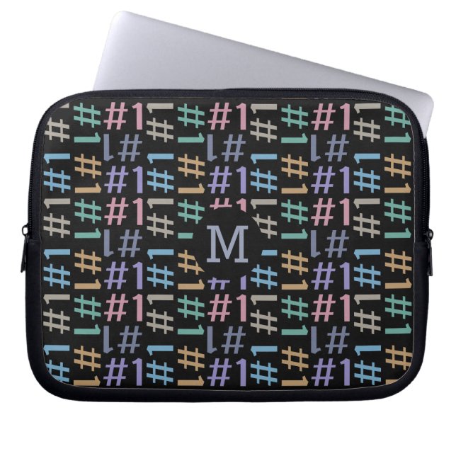 Capa Para Notebook "# 1" bolsas de laptop personalizadas de monograma (Frente)